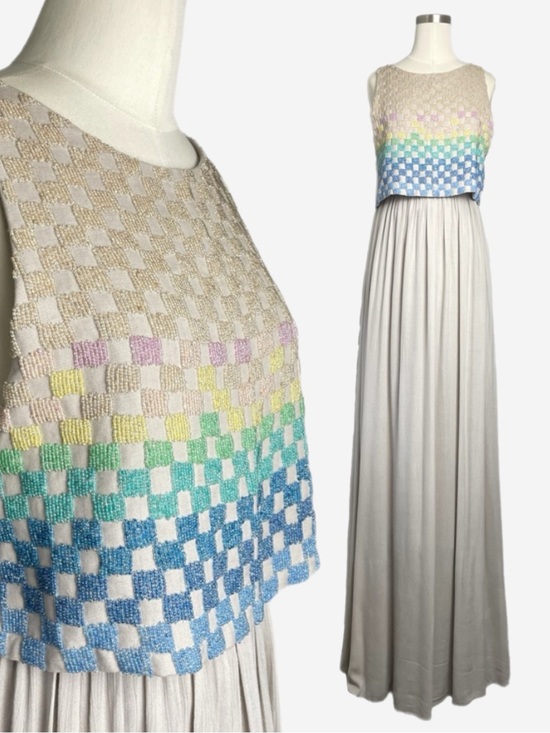 Mara Hoffman Dresses & Skirts - Mara Hoffman NWT Tan Linen Rainbow Beaded Maxi dress open back resort designer 4
